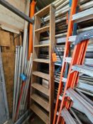 Lot of (2) assorted wood ladders, (1) 12 foot, (1) 8 foot