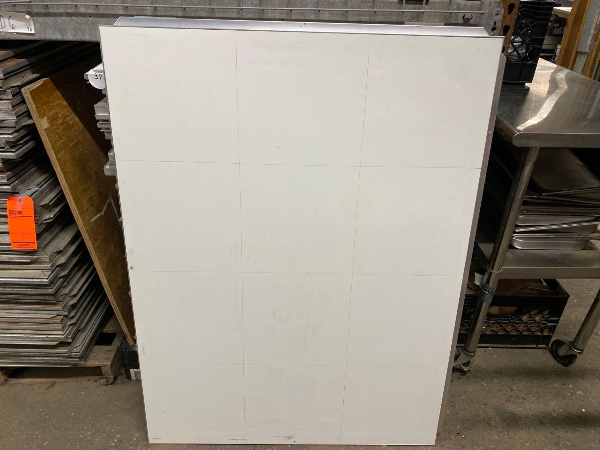 Lot of (39) 3ft x 4ft white vinyl tile Calif portable dance floor sections for 15ft x 28ft total