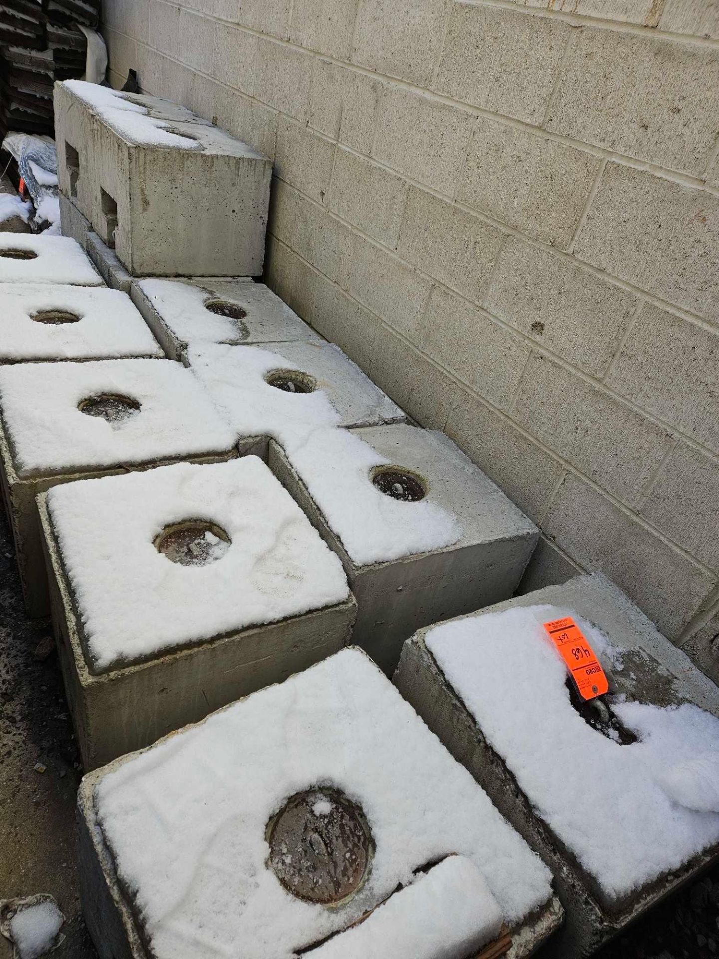 Lot of (10) 500 pound concrete blocks with covers  (Late Delivery after March 19) - Image 2 of 2