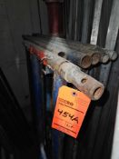 Lot of steel scaffolding with cross braces, (2) 2 foot, (8) 3 foot and (4) 4 foot with (4) wheels