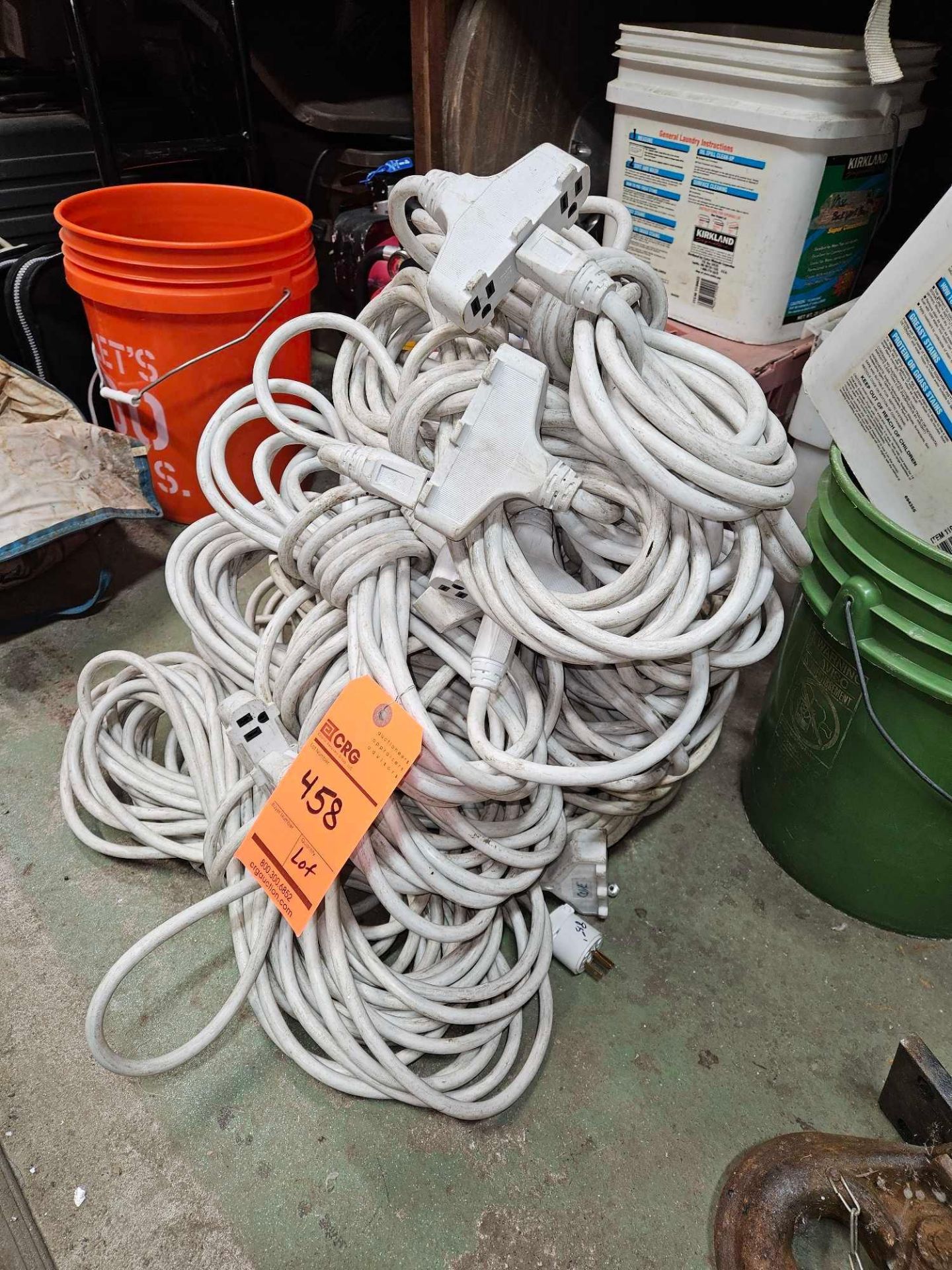 Lot of (12) assorted 12/3 extension cords, (5) 50 feet, (7) 25 feet
