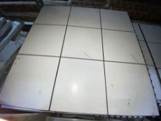 Lot of (60) 3ft x 3ft white signature floor (1 foot X 1 foot squares stored as 3ft X 3ft