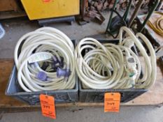 Lot of (4) white 50 foot perimeter cords with outlets every 10 feet