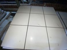 Lot of (70) 3ft x 3ft white signature floor (1 foot X 1 foot squares stored as 3ft X 3ft