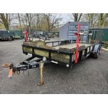 2013 SURE-TRAC Dual Axle 20 ft Wood Deck Trailer w/Ramp