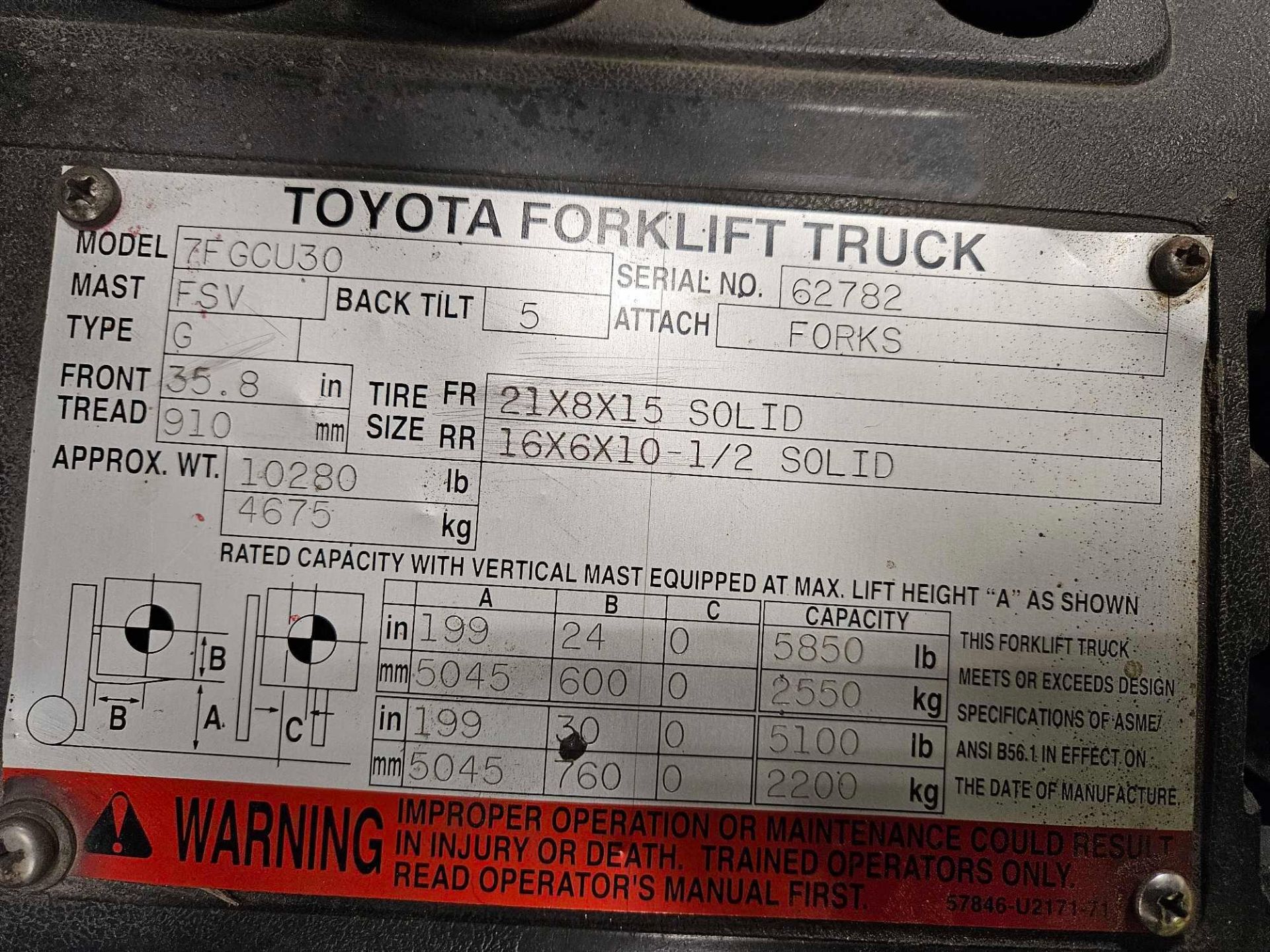 Toyota Forklift - Image 5 of 5