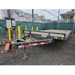 2015 P.J., Dual Axle 17 ft Wood Deck Trailer w/Ramp