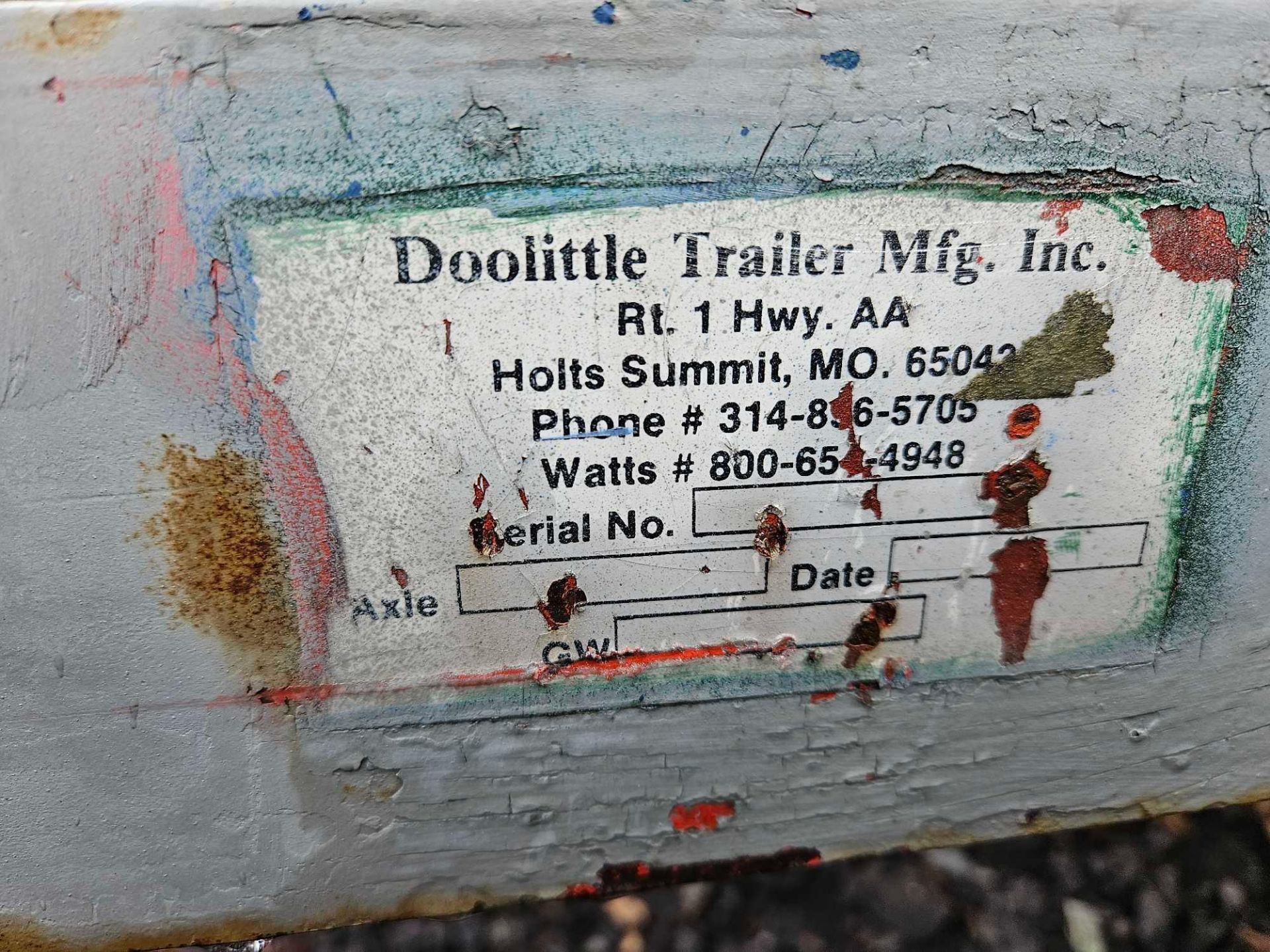 1989 Doolittle Dual Axle 12 ft Wood Deck Trailer w/Ramp - Image 4 of 4