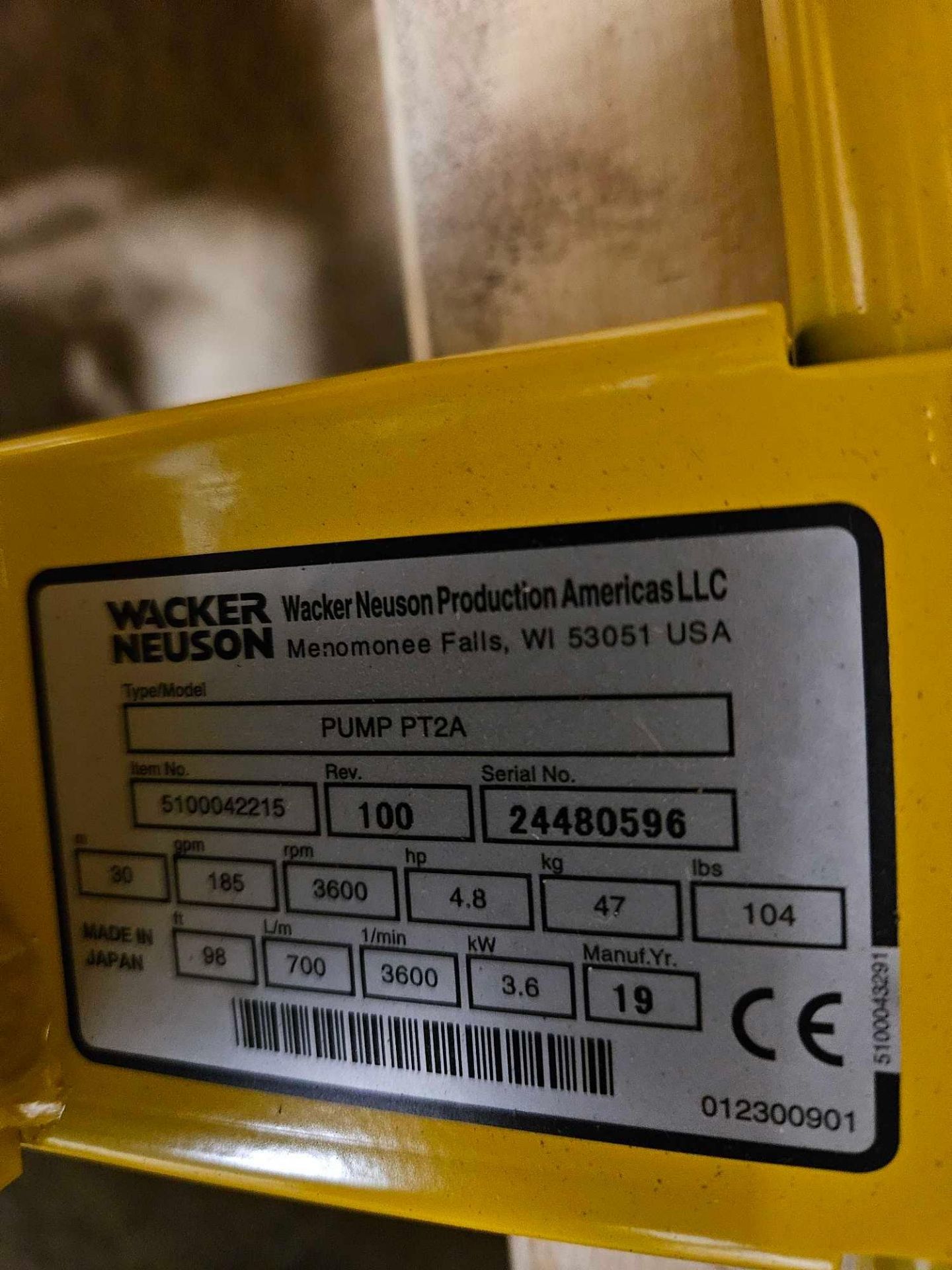 Wacker Neuson Water Pump - Image 5 of 5
