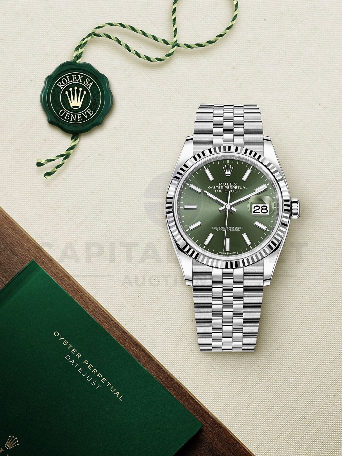 (On Sale) ROLEX DATEJUST *18CT WHITE GOLD & OYSTER STEEL* (APRIL 2024 - UNWORN) *MINT GREEN DIAL* - Bild 4 aus 30