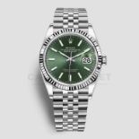 (On Sale) ROLEX DATEJUST *18CT WHITE GOLD & OYSTER STEEL* (APRIL 2024 - UNWORN) *MINT GREEN DIAL*