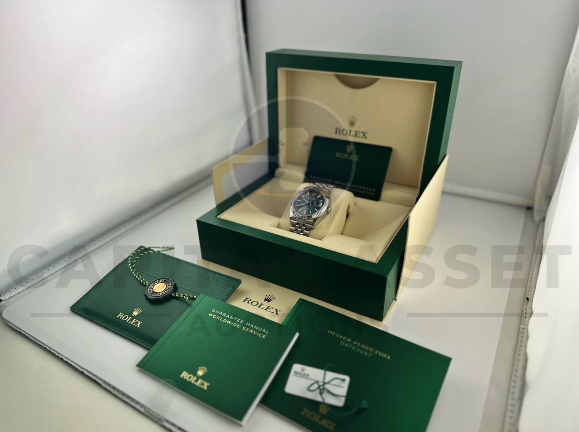 (On Sale) ROLEX DATEJUST *18CT WHITE GOLD & OYSTER STEEL* (APRIL 2024 - UNWORN) *MINT GREEN DIAL* - Bild 9 aus 30