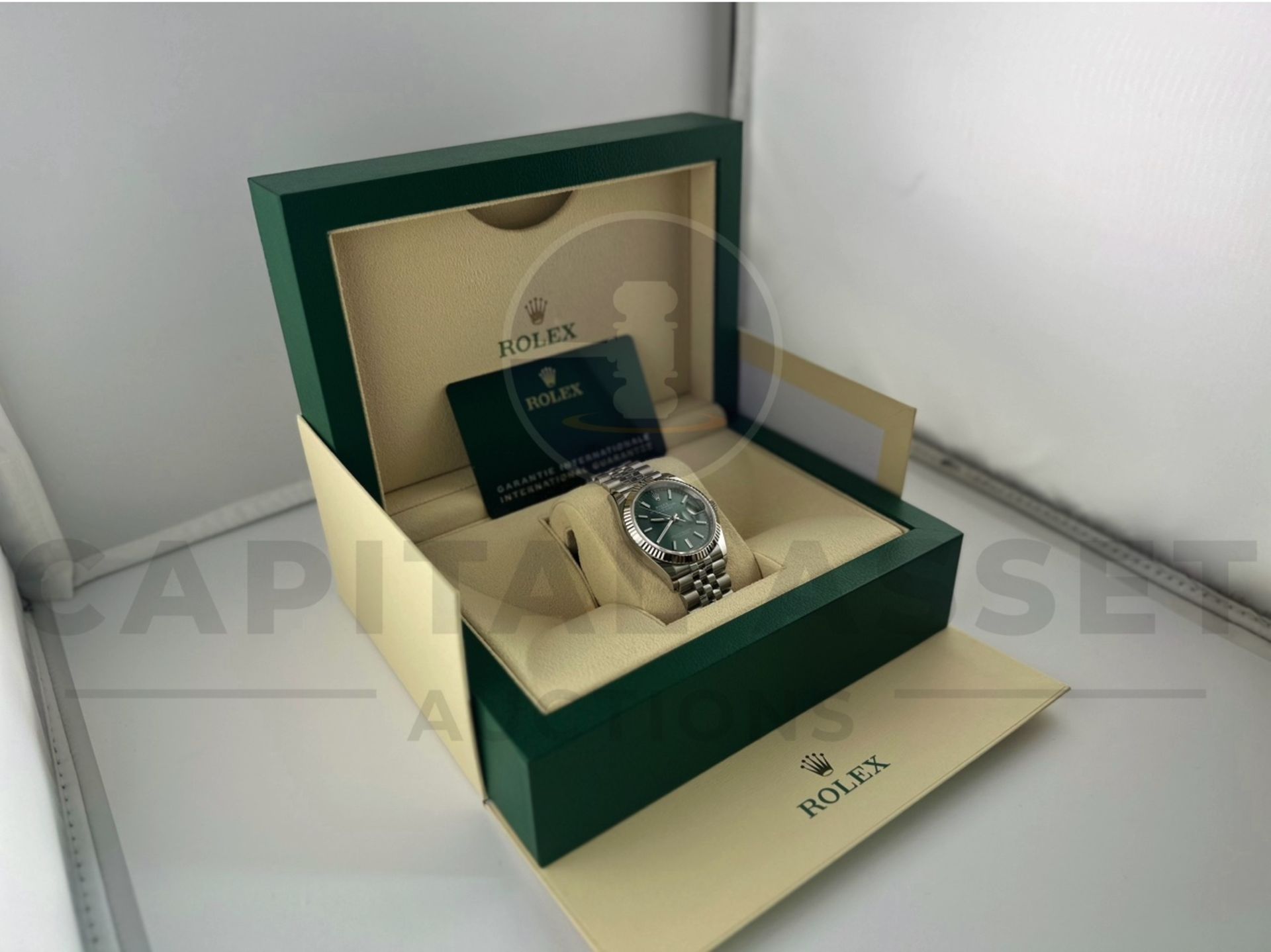 (On Sale) ROLEX DATEJUST *18CT WHITE GOLD & OYSTER STEEL* (APRIL 2024 - UNWORN) *MINT GREEN DIAL* - Bild 16 aus 30