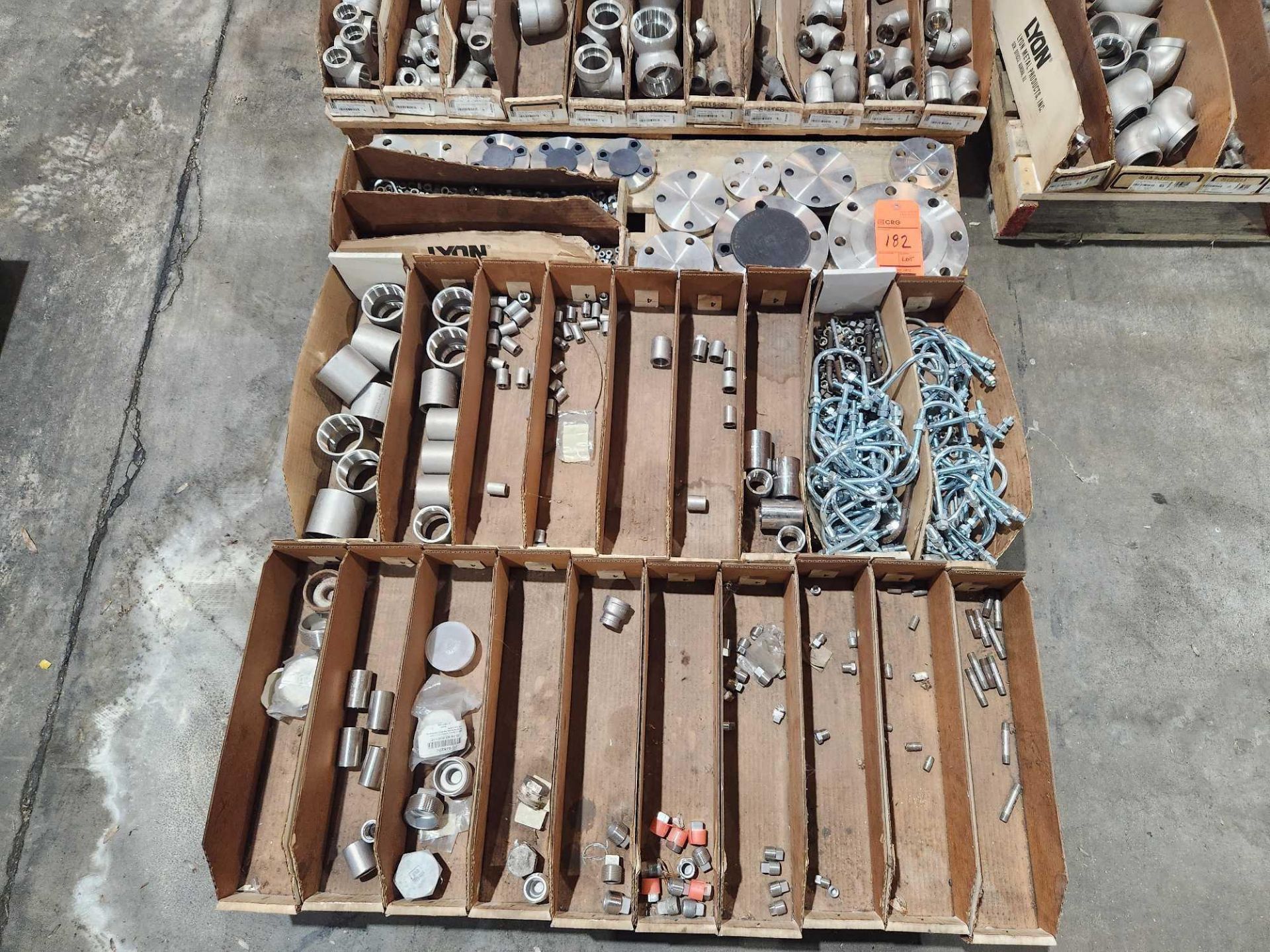 Lot asst stainless steel fittings, connectors, adapters, etc. (SORTED BY SIZE IN CARDBOARD BOXES), - Image 2 of 8