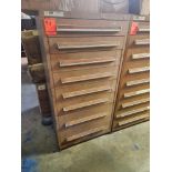 Stanley Vidmar 8 drawer parts cabinet with contents as pictured(WAREHOUSE PARTS ROOM)