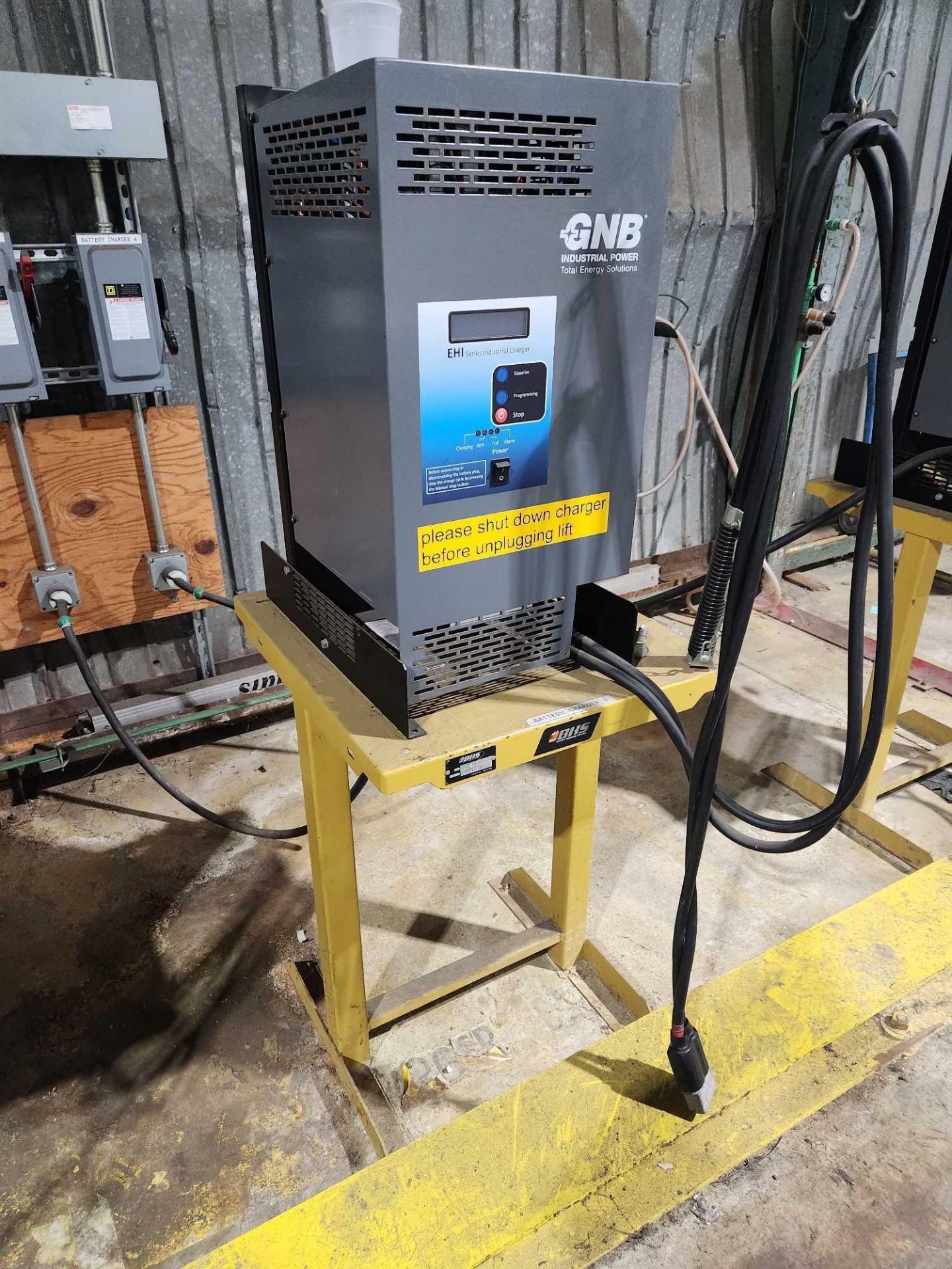 2017 GNB battery charger, mn EHIMV48H260, 3 phase with stand (CHARGER 3) (WAREHOUSE)