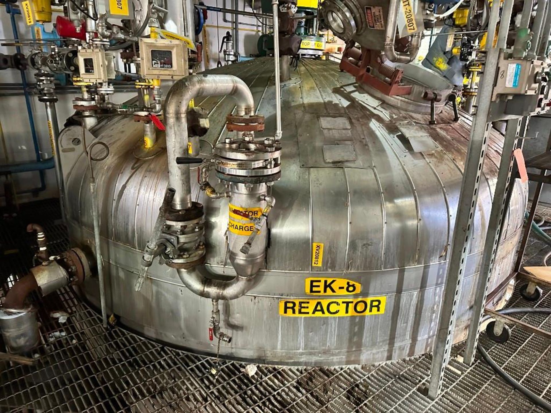 316 SS steam jacketed reactor, 11,000 gal. MAWP 150/FV @ 475/-20 F, interior coils, manufactoured - Image 10 of 15
