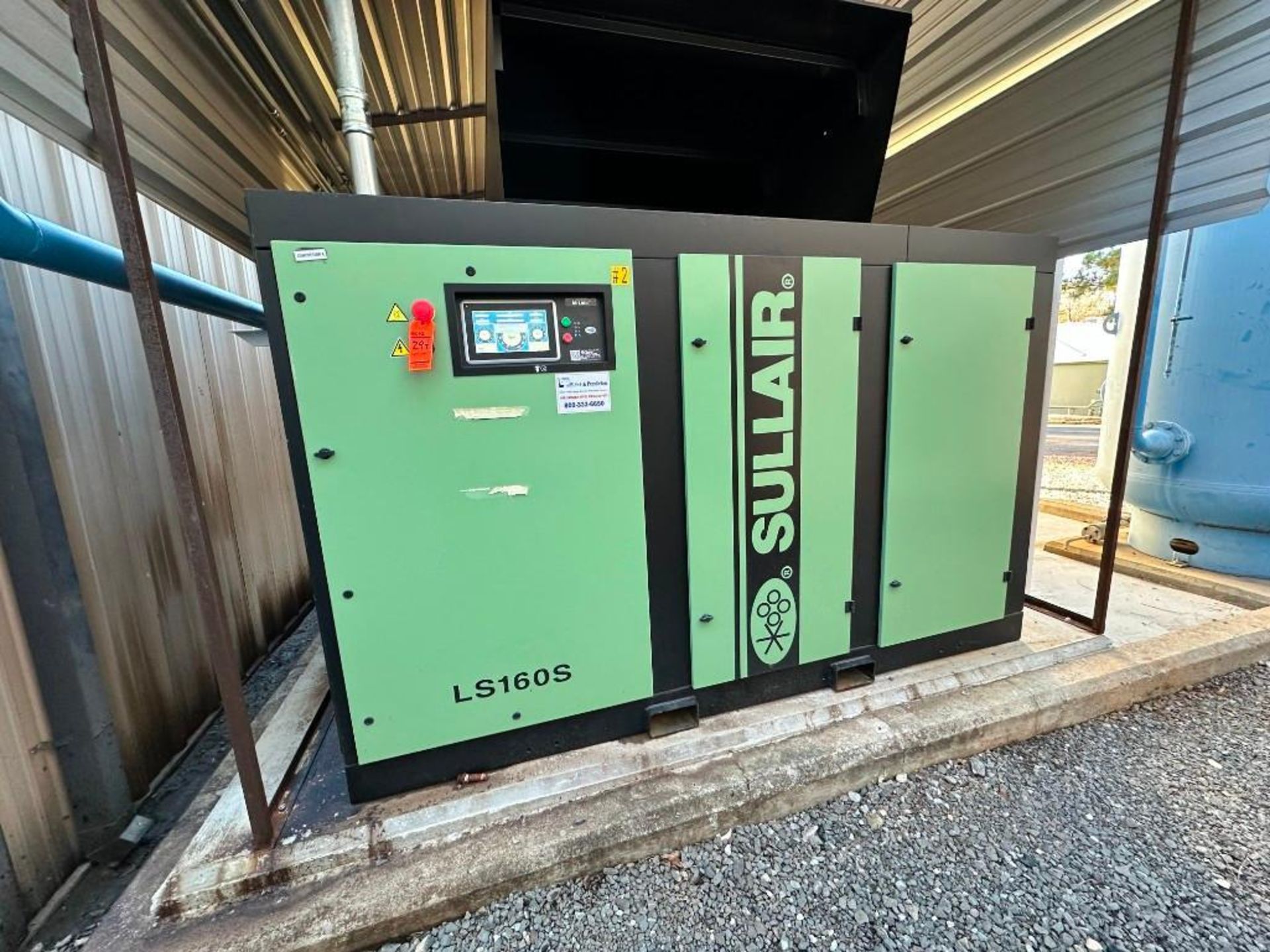 2022 Sullair LS-160S rotary screw air compressor (OUTSIDE BACK OF BOILER ROOM)