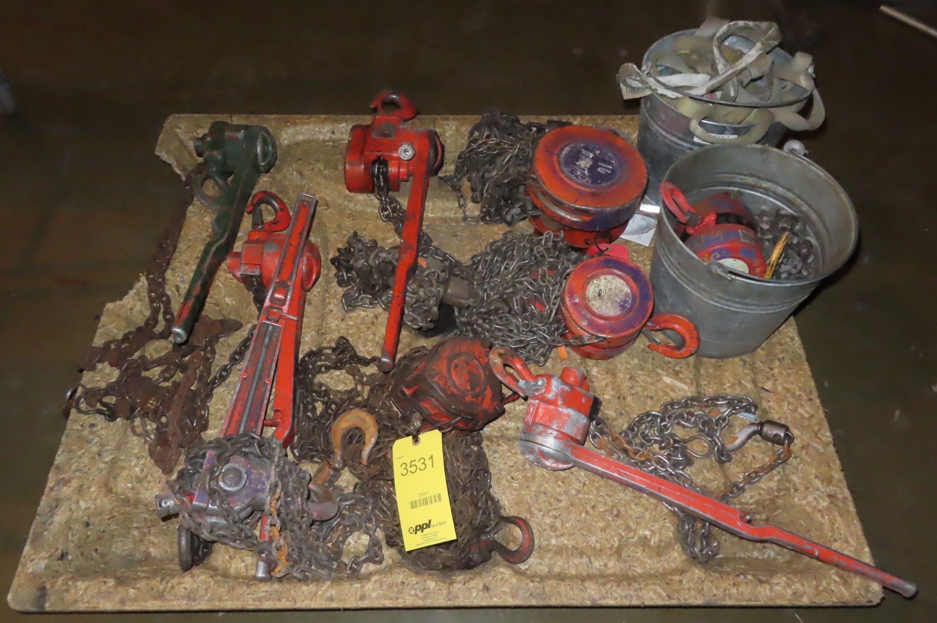 [LOT] of Assorted Rigging Equipment, consisting of (4) come-alongs, (3 ...