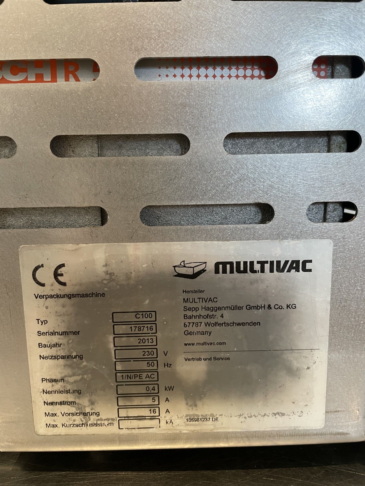Multivac C100 Vacuum Packer. Manafacture Year 2013 Dimensions330(H) x 400(W) x 500(D)mm - Image 11 of 11