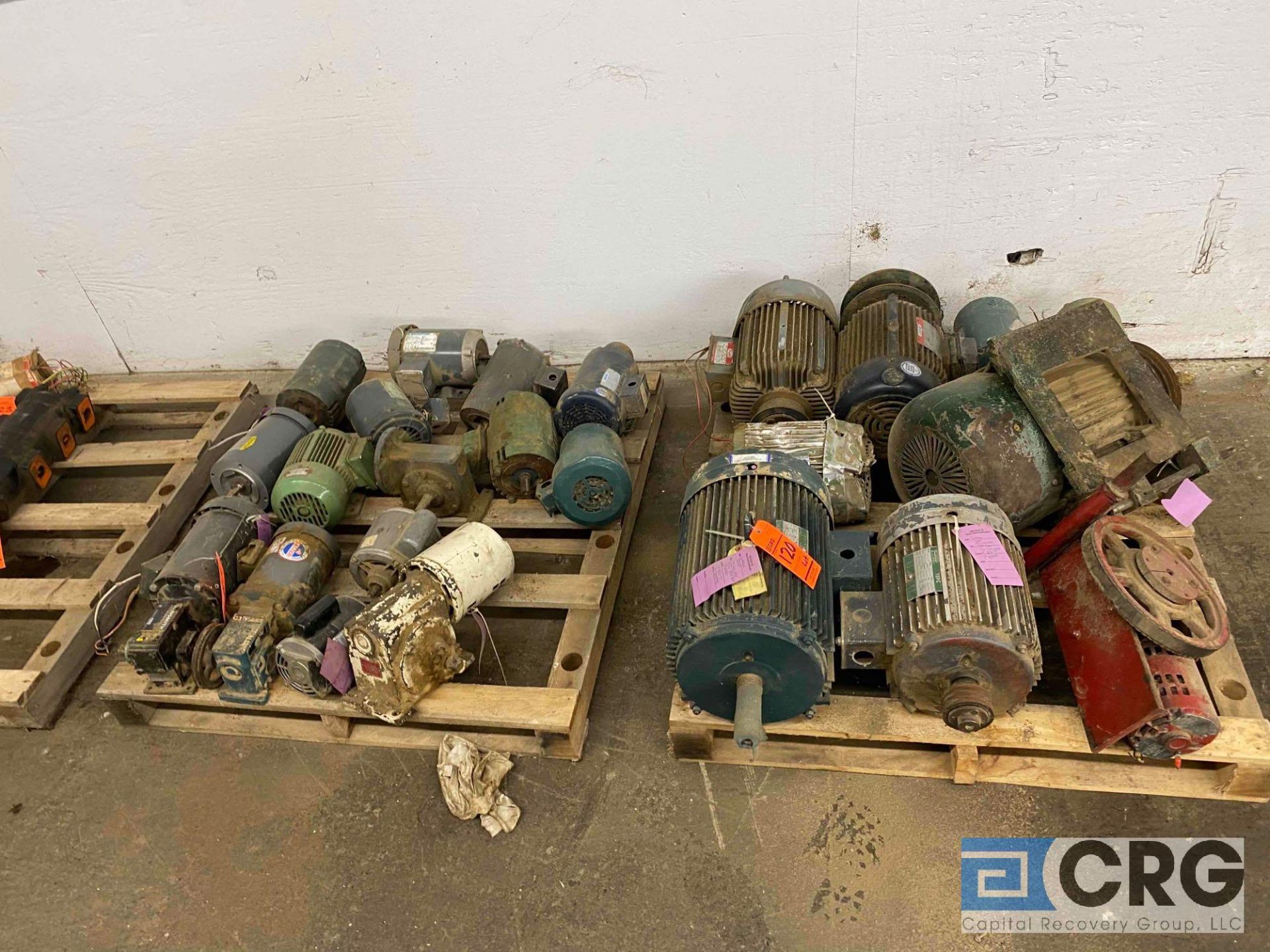 Lot of assorted motors and drives, contents of (2) skids-LOCATED IN PINE VALLEY