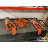 Lot of (3) Black and Decker LP1000 wired chainsaw lopper, 120v AC 4.5amp, with extension cords-