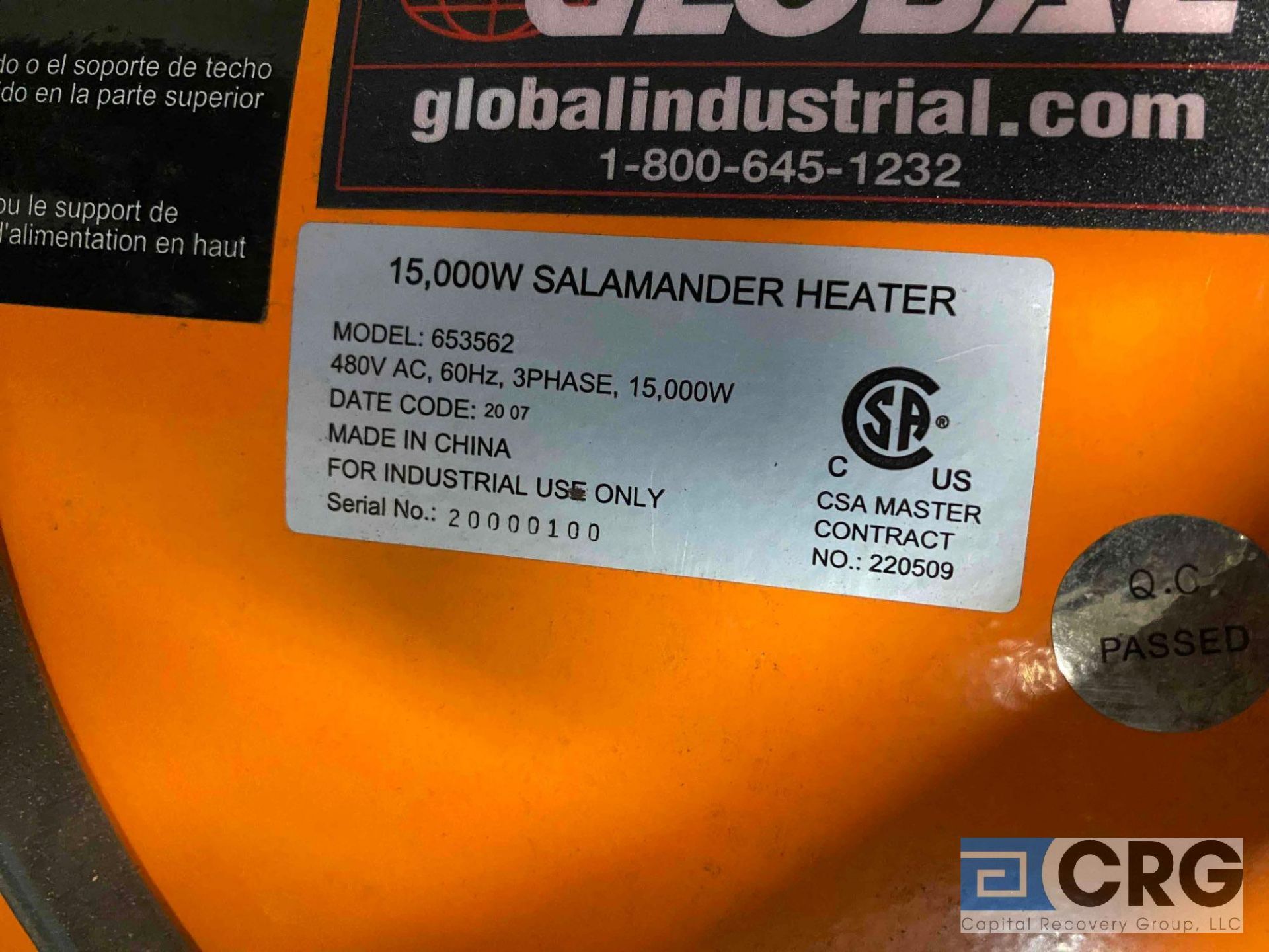 Global Industrial Salamander heater - Bild 2 aus 2