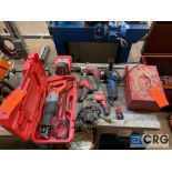 Lot of assorted electric tools, including drills, reciprocating saw with case, Hercules grinder,