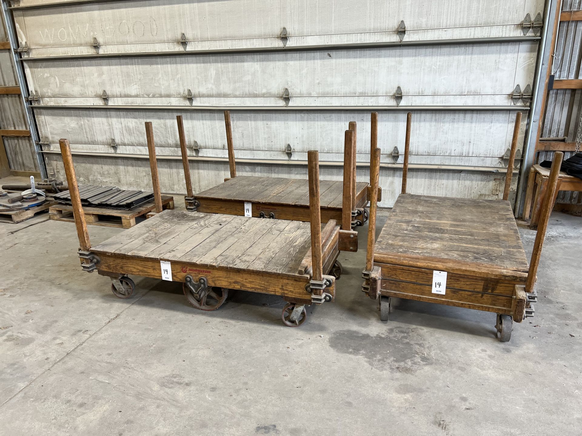 Lot: (5) Hamilton 35.5" x 60" Solid Wood Tilt Truck