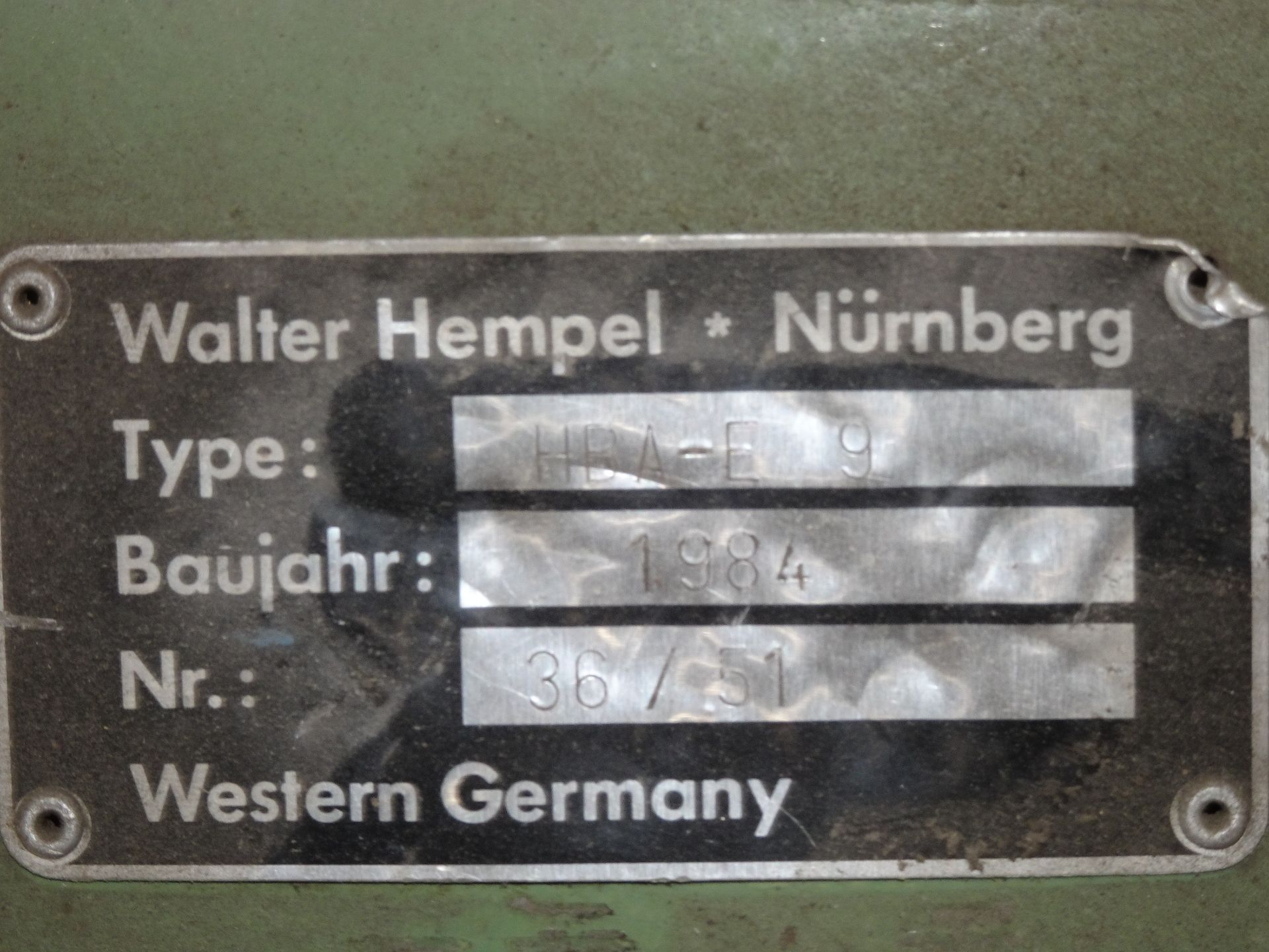 Walter Hempel Nurnberg Model HBAE-9 Wood Plug Drill - Image 3 of 3