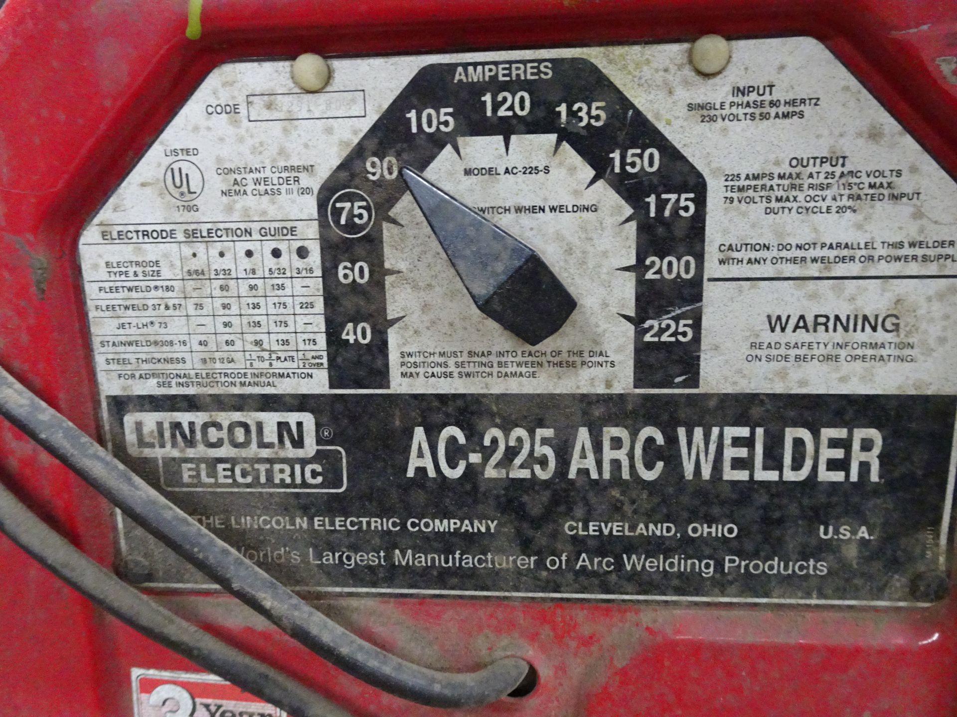 Lincoln Electric Arc Welder - Image 2 of 2