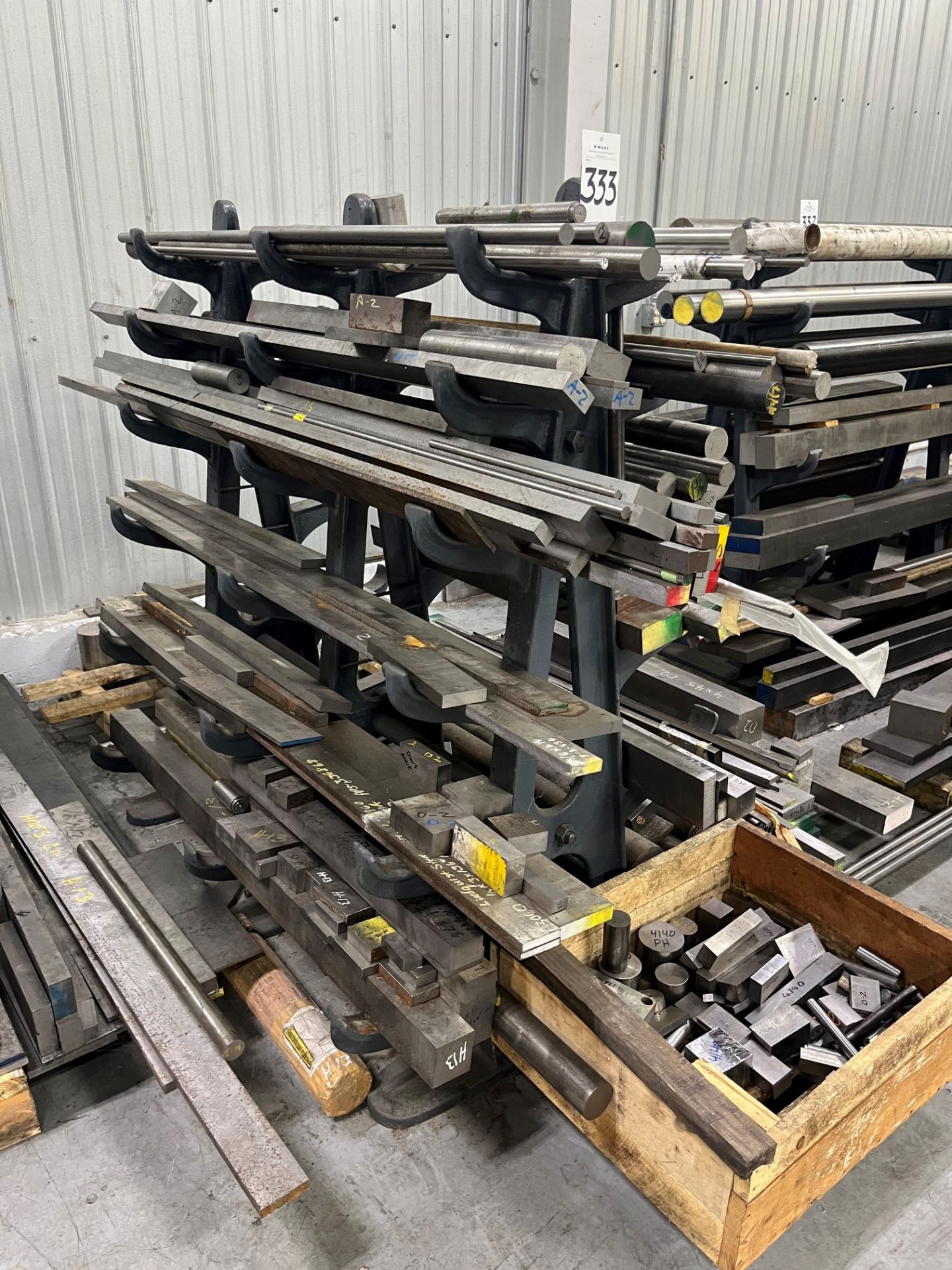 Material rack and metals inventory