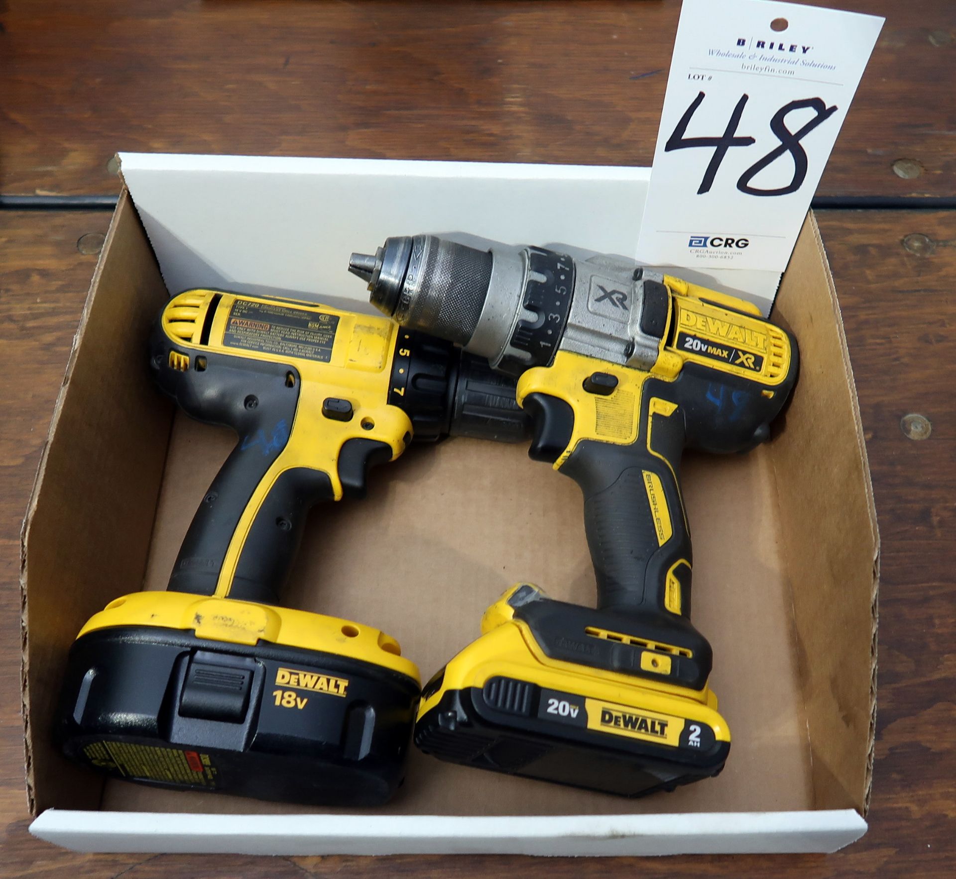 (2) DeWalt Model DC720, DCD991 Cordless Drills