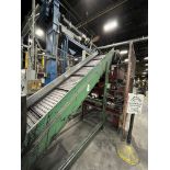 Wardcraft 30" slat type inclined conveyor with conveyor dynamics shake out table model 40X10-C s/n