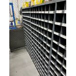 (6) Pigeonhole bin with assorted nuts and bolts