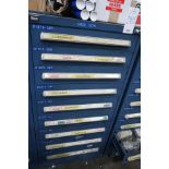 9 drawer Vidmar roller bearing tool cabinet with contents;