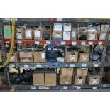 Contents of pallet racking; large assortment of electric motors