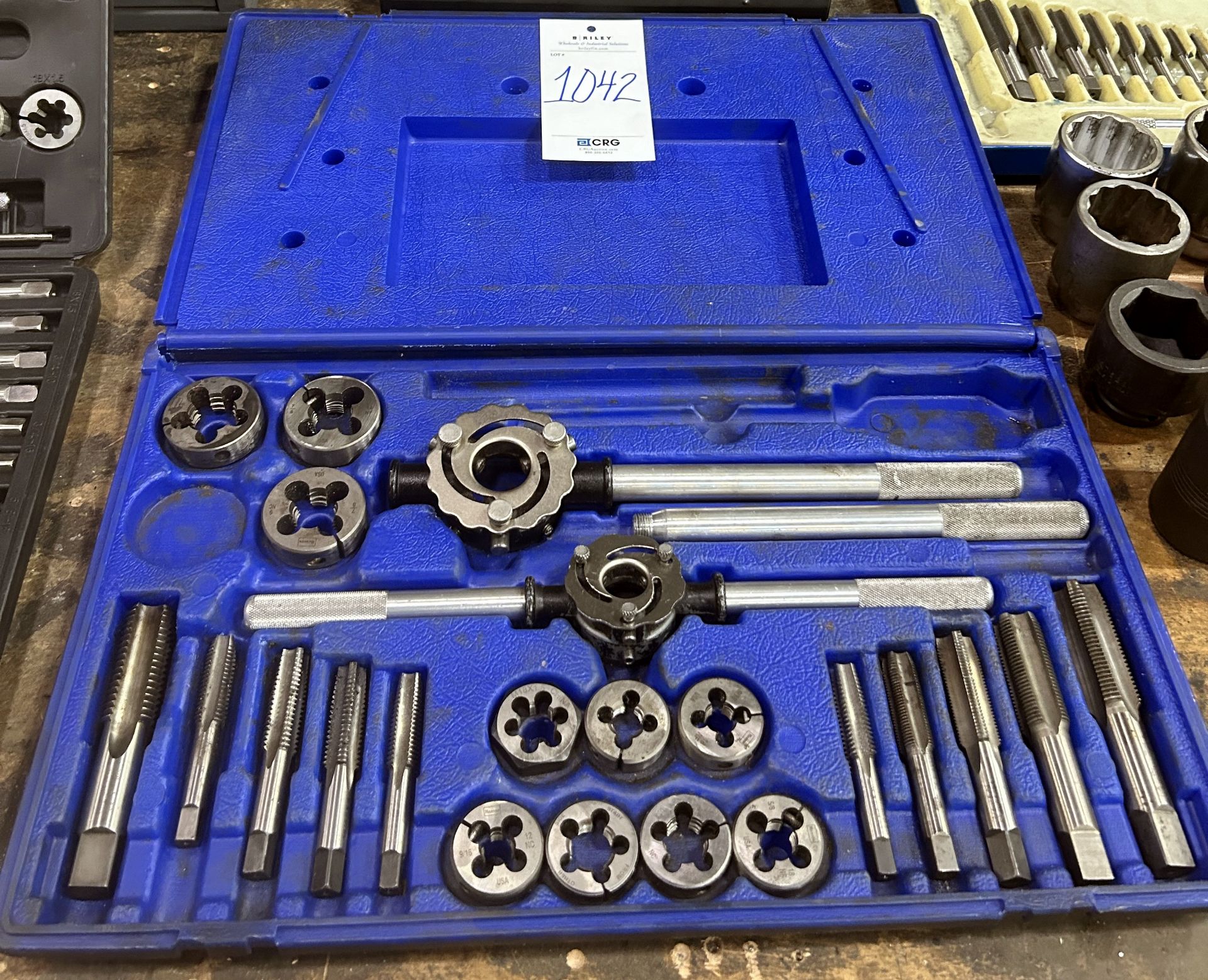 tap and die set with wrenches and drill index