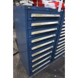 9 drawer Vidmar roller bearing tool cabinet with contents;