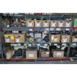 Contents of pallet racking; large assortment of electric motors