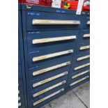 7 drawer Vidmar roller bearing tool cabinet with contents;