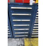 7 drawer Vidmar roller bearing tool cabinet with contents;