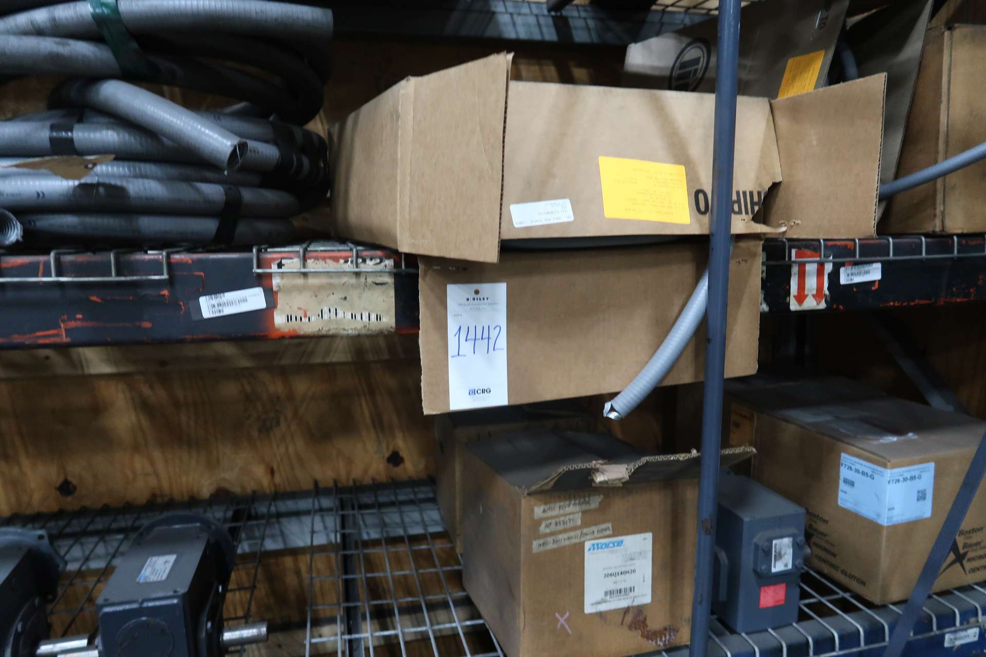 Contents of pallet racking; large assortment of electric motors;