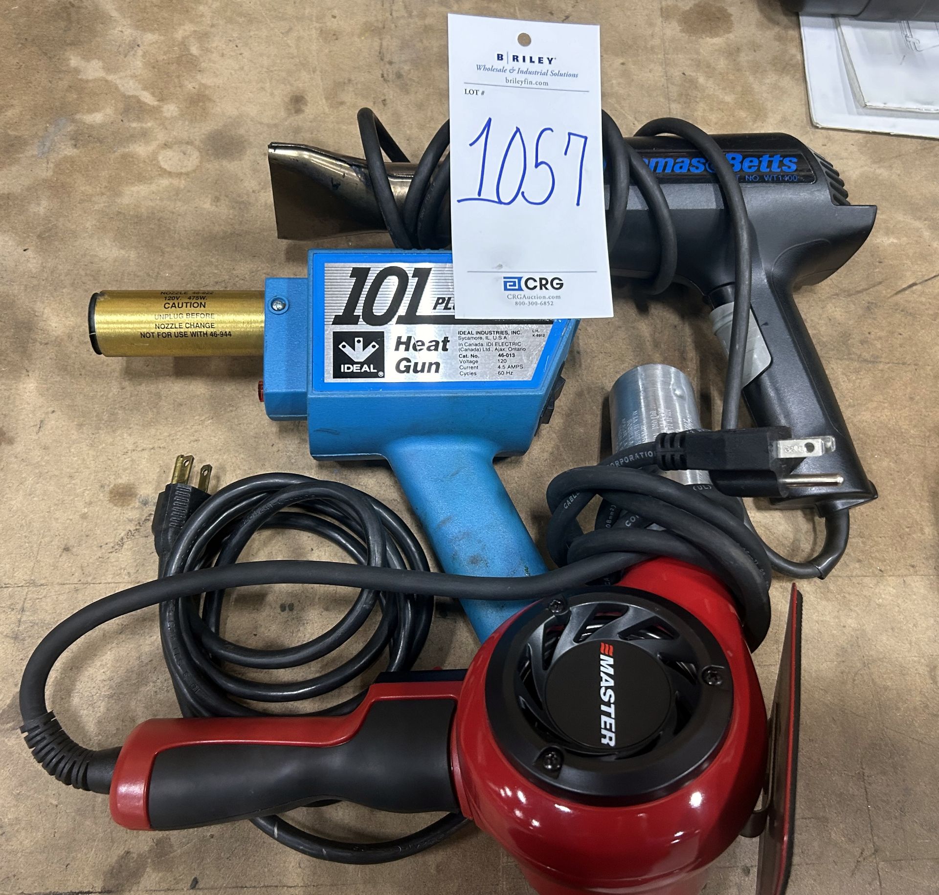 (3) heat guns, Master, Ideal and, Thomas and Betts;