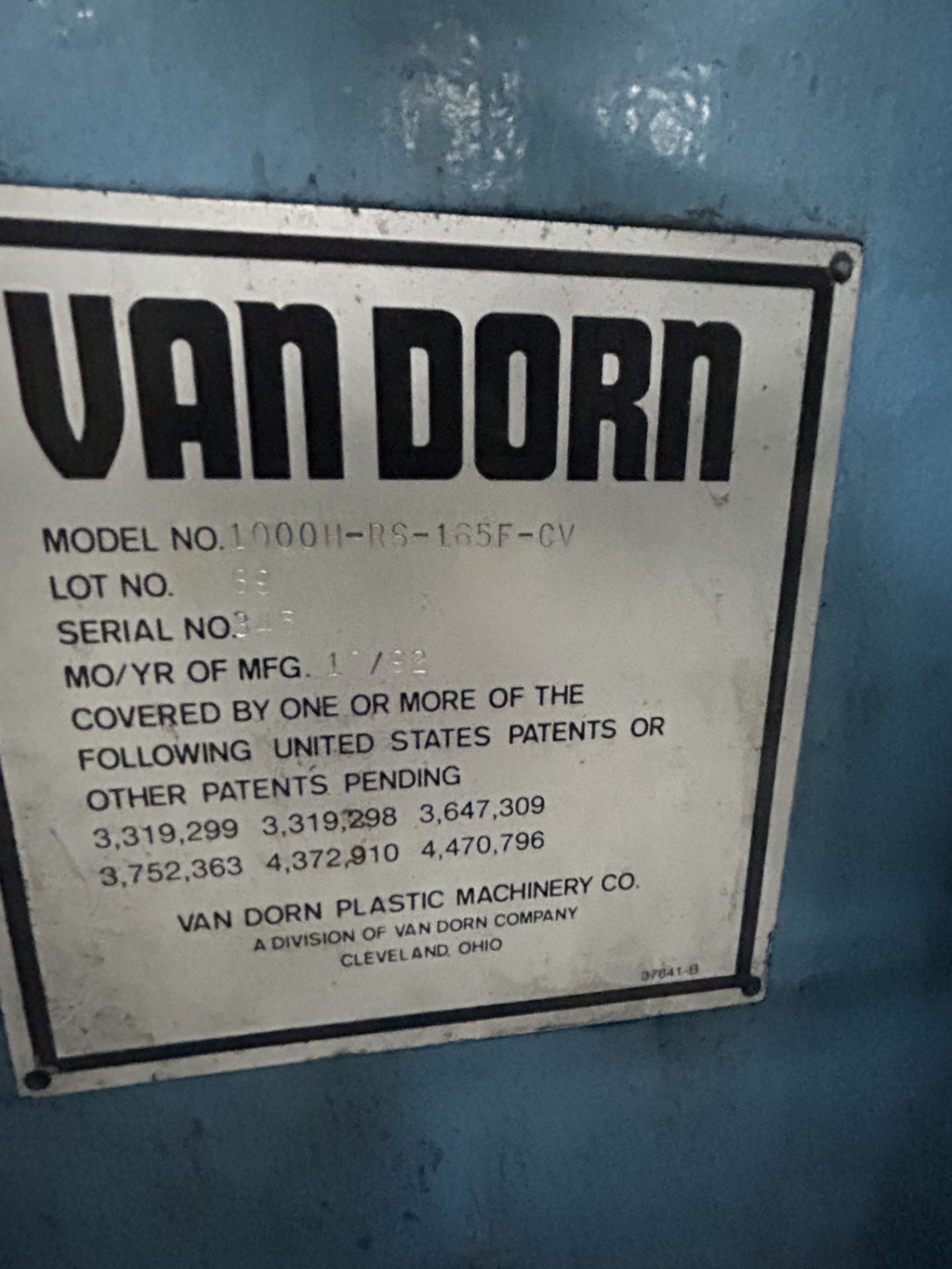 1992 Van Dorn Injection Molding Machine - Image 4 of 4