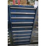 9 drawer Lista roller bearing tool cabinet with contents;
