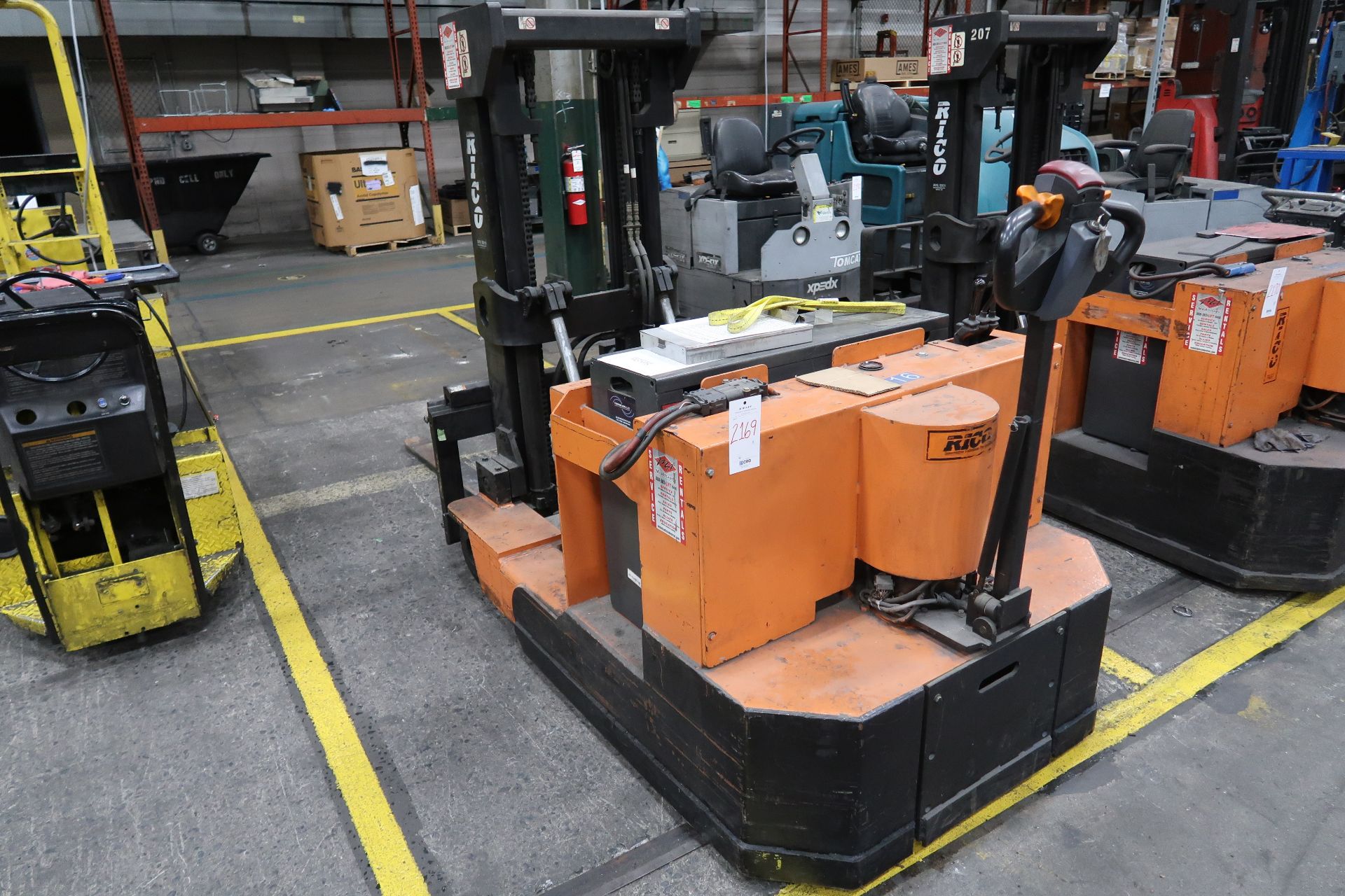 Rico model HLW-55 electric walk behind pallet lift