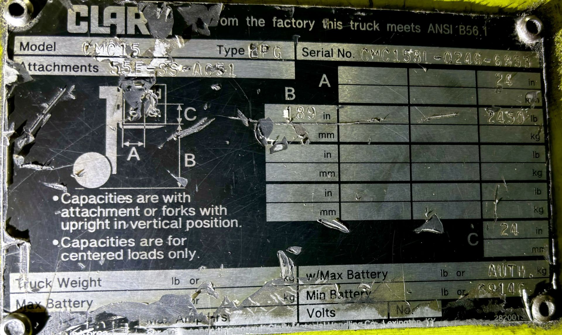 Clark Model CMC15 Forklift - Image 4 of 4