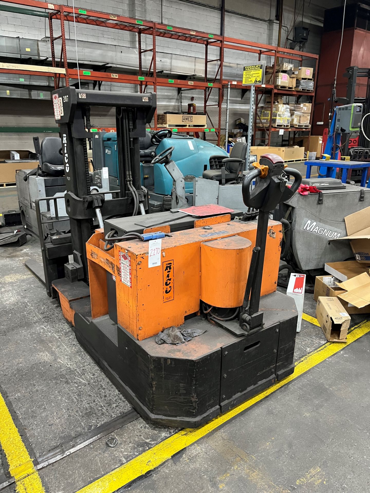 Rico model HLW-55 electric walk behind pallet lift