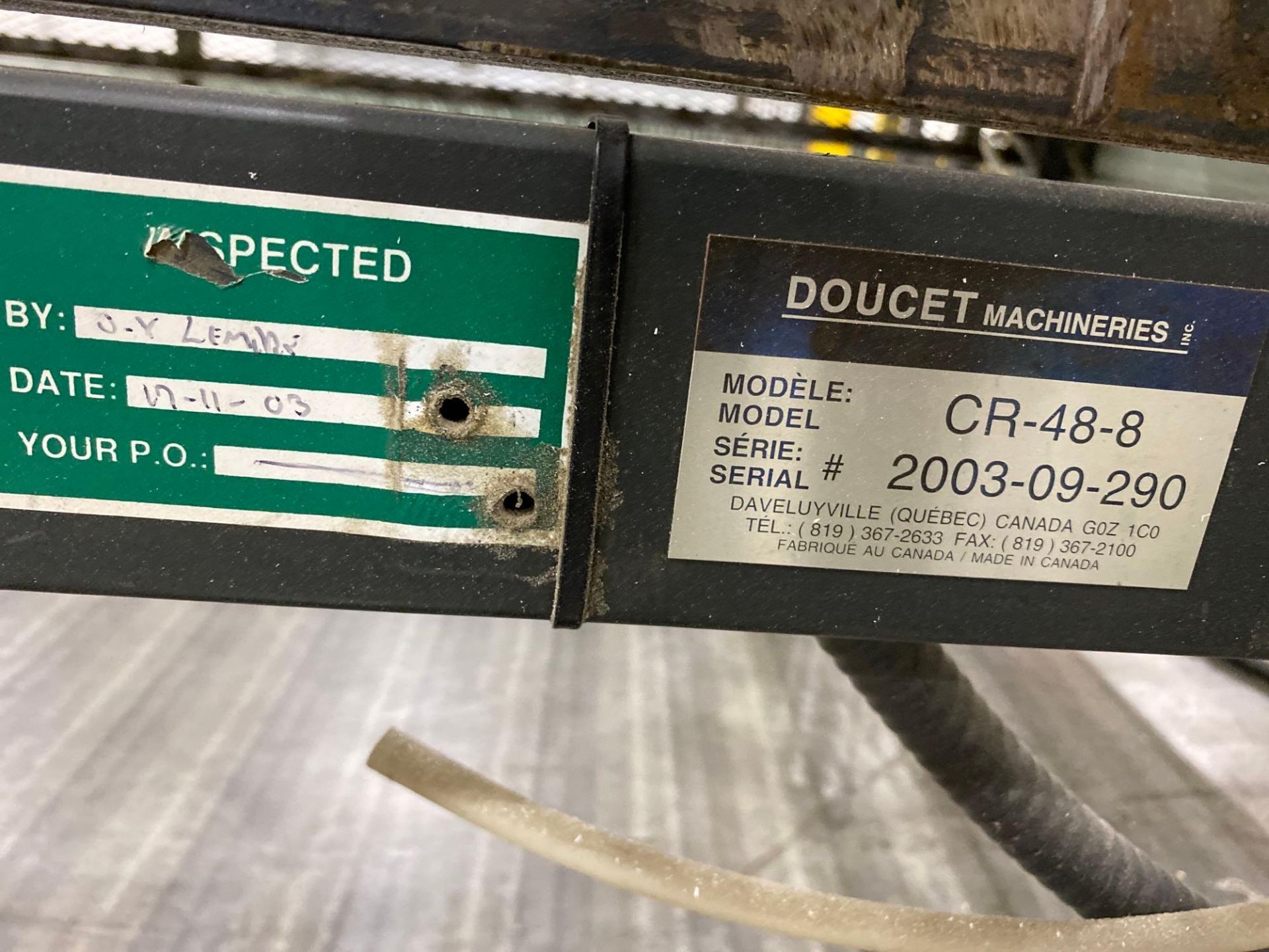 Doucet CR-48-8 Powered Roller Conveyor - Image 2 of 3